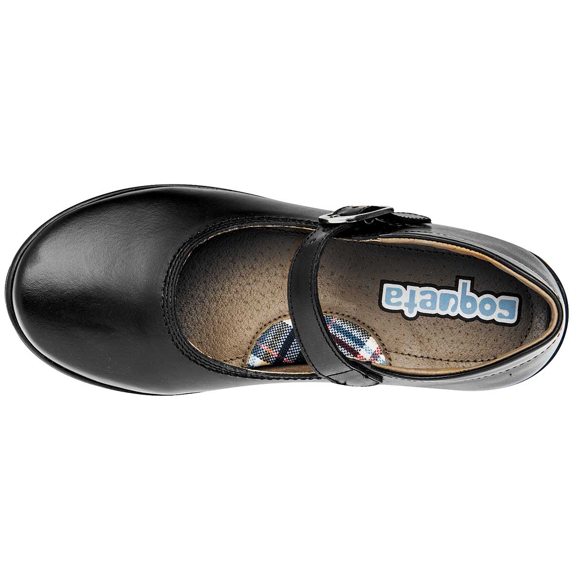 Zapato escolar de piel para niña marca Coqueta Negro cod. 69929