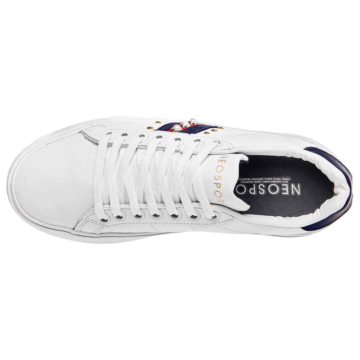 Tenis escolar para joven marca Neosport Blanco cod. 80344