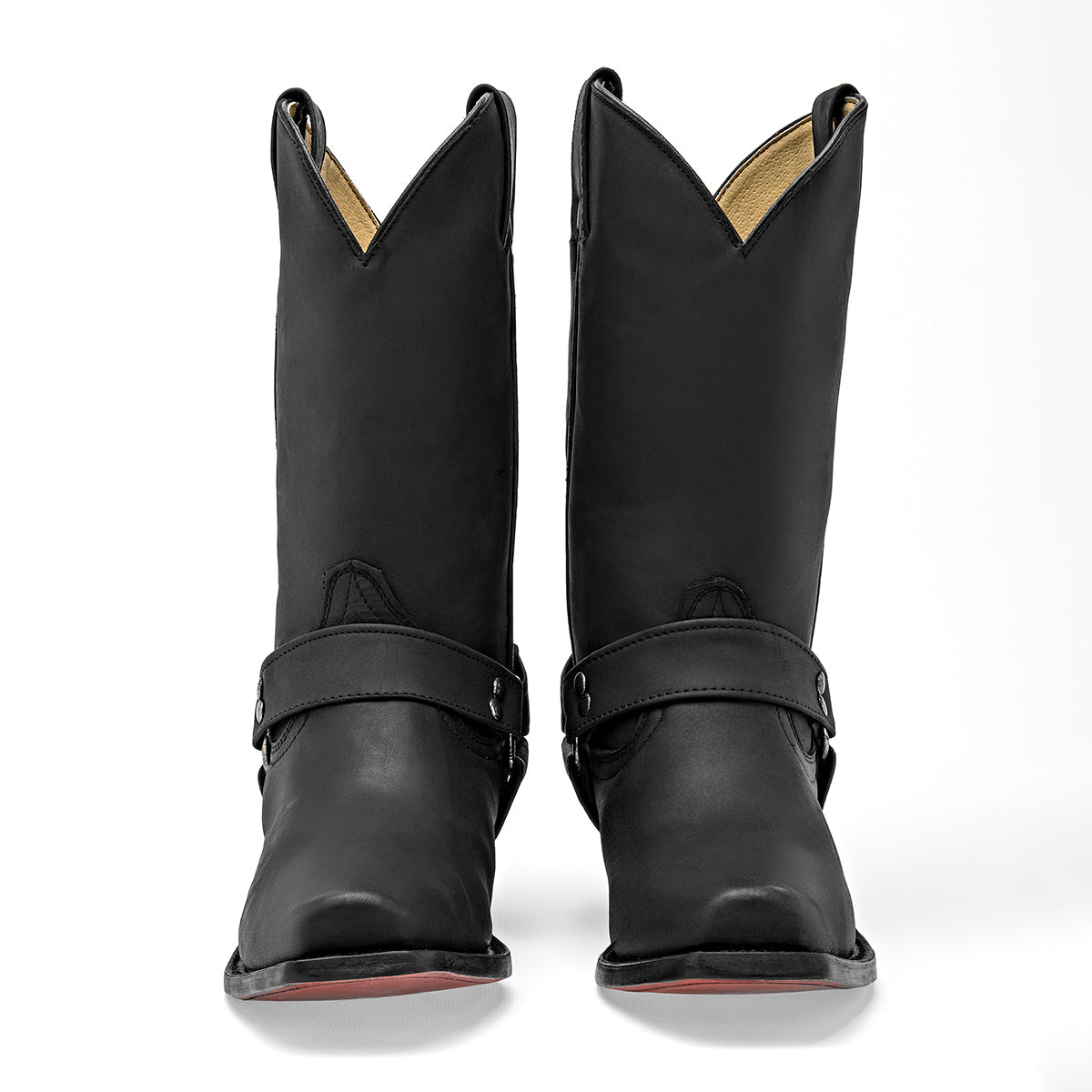 Andre V bota vaquera para hombre negra con arnés