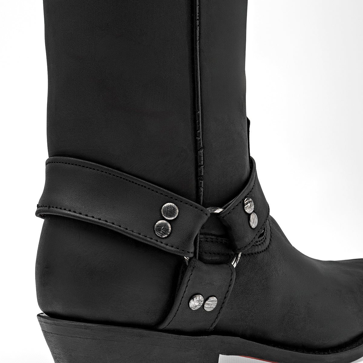 Andre V bota vaquera para hombre negra con arnés