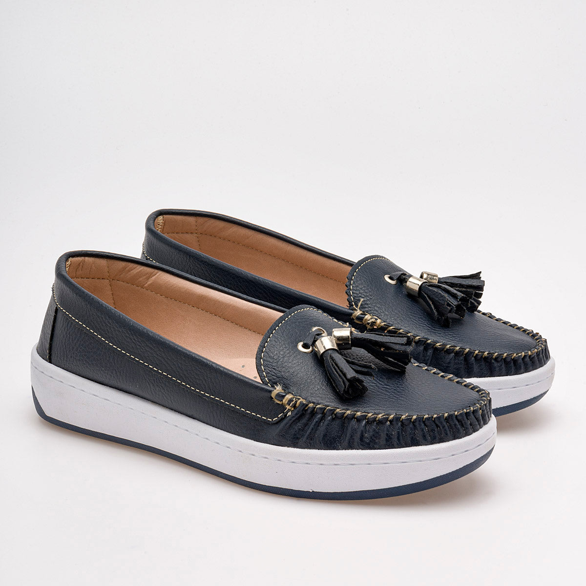 Mocasín casual para mujer marca Been Class Azul marino cod. 94138