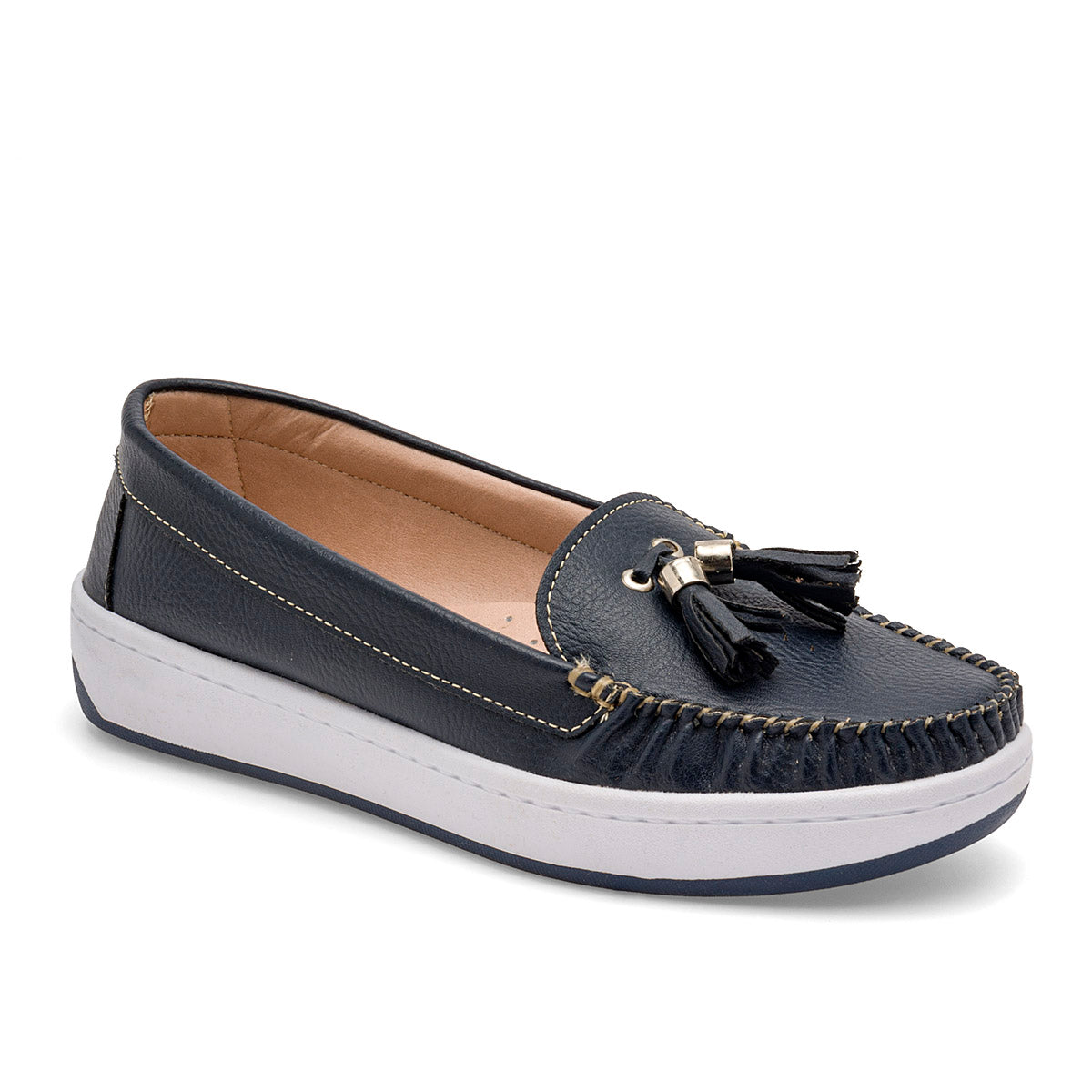 Mocasín casual para mujer marca Been Class Azul marino cod. 94138