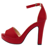 Zapatilla abierta para mujer marca Damita Rojo cod. 94333