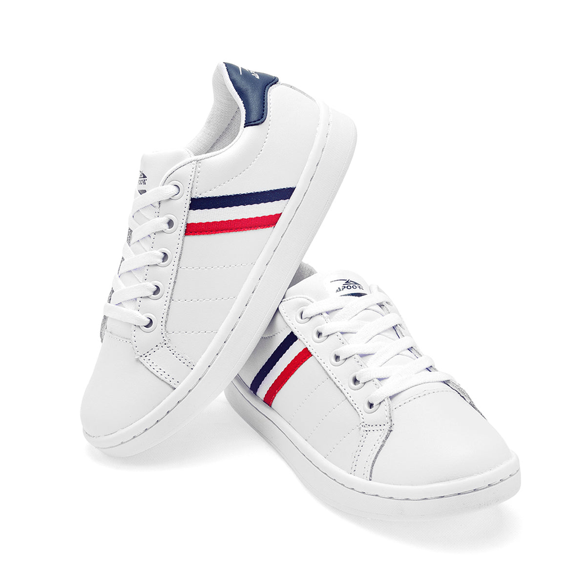Apoort tenis urbanos para niño blanco con rayas