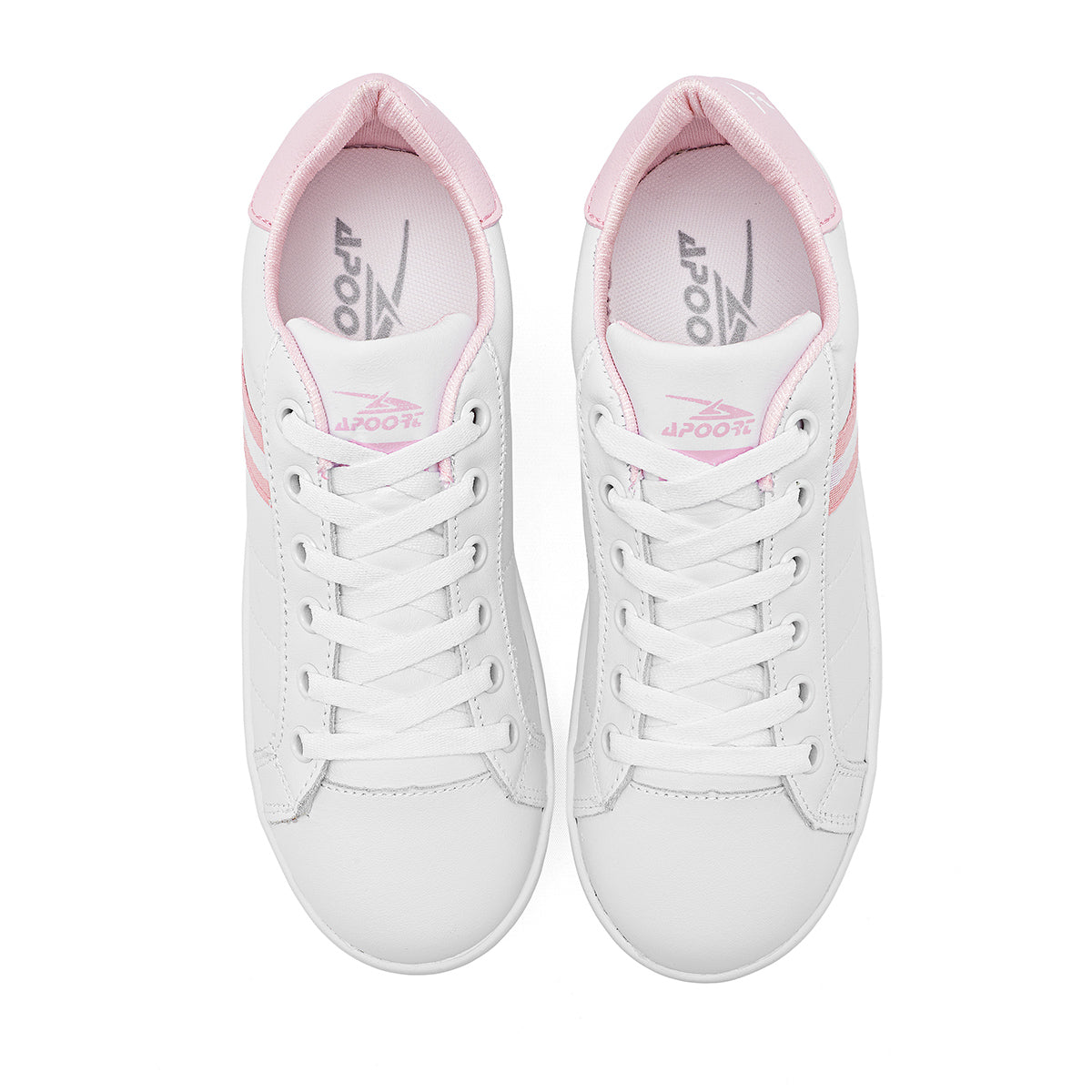Apoort tenis urbanos para mujer blanco y rosa, ligeros