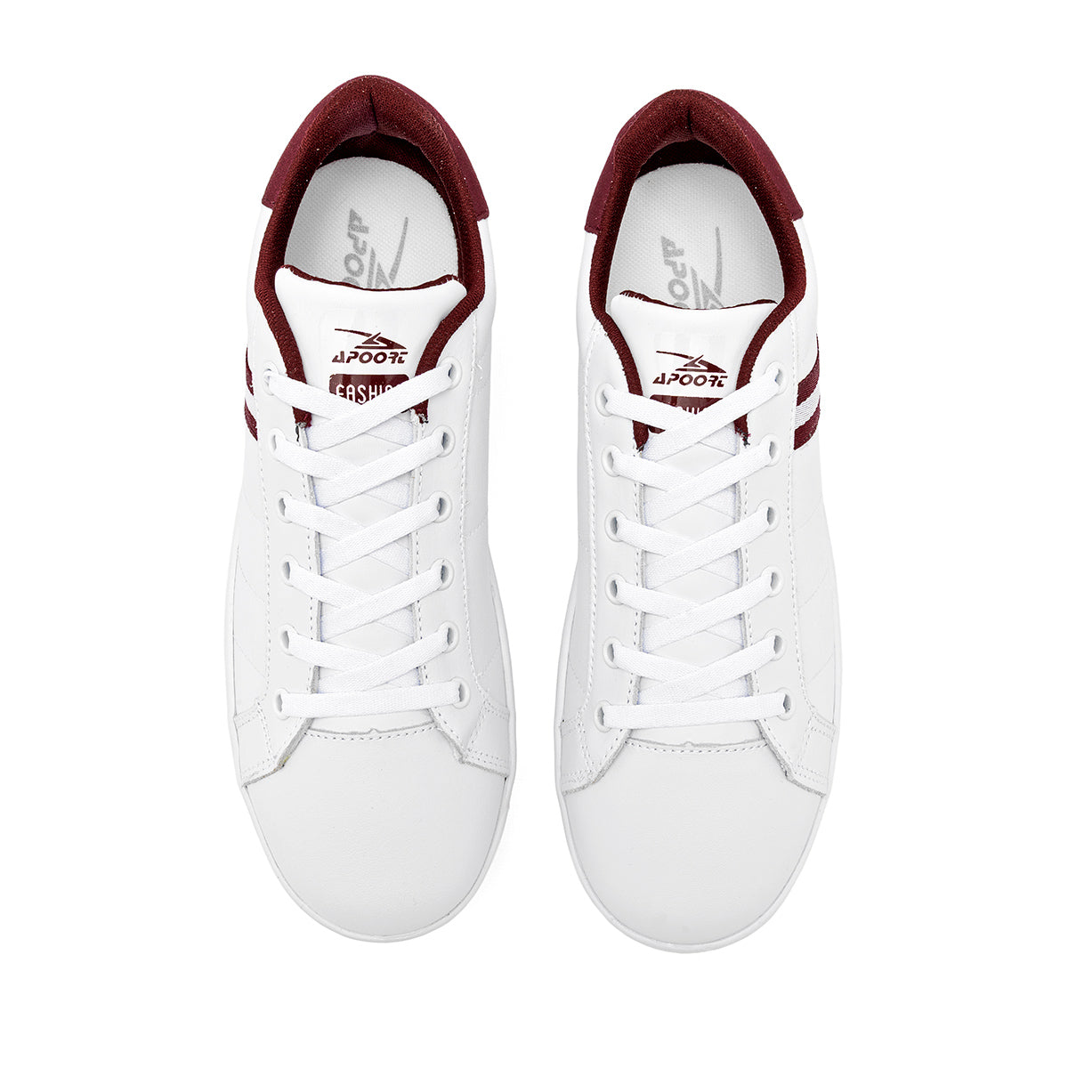 Apoort tenis urbanos de piel unisex blancos con confort
