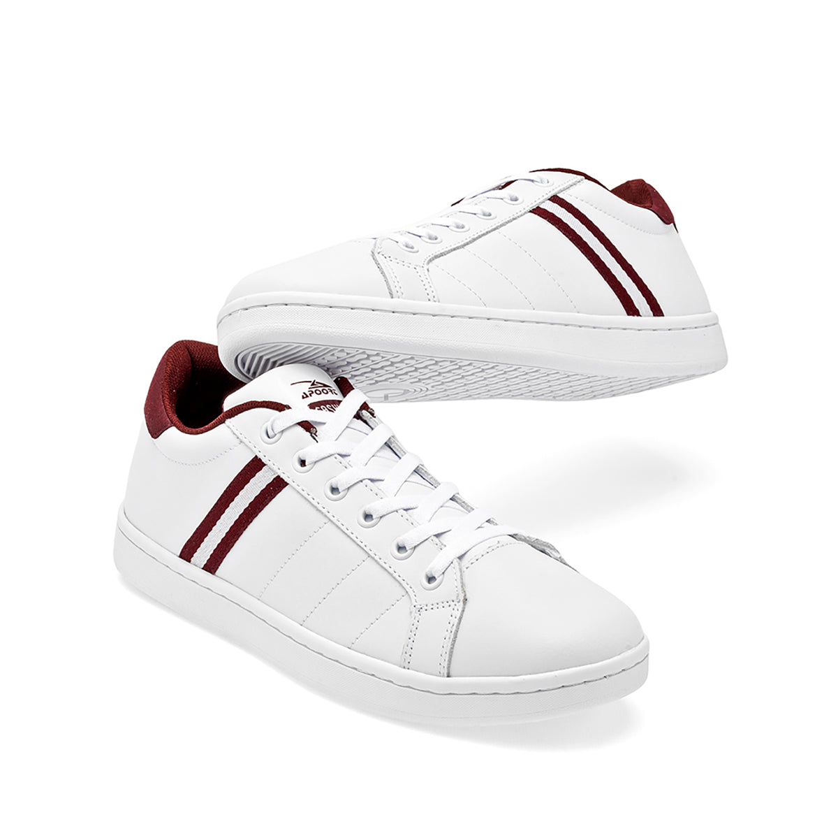 Apoort tenis urbanos de piel unisex blancos con confort