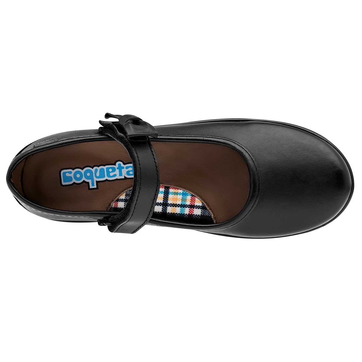 Zapato de piel para niña grande marca Coqueta Negro cod. 97873