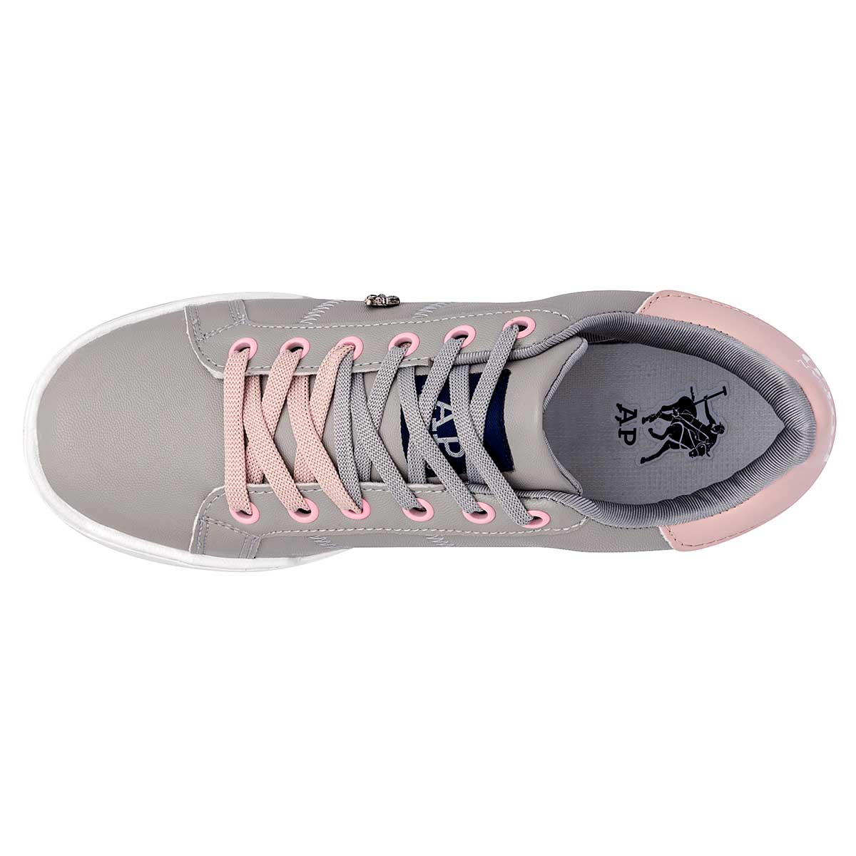 tenis urbanos mujer American Polo gris rosa cómodos