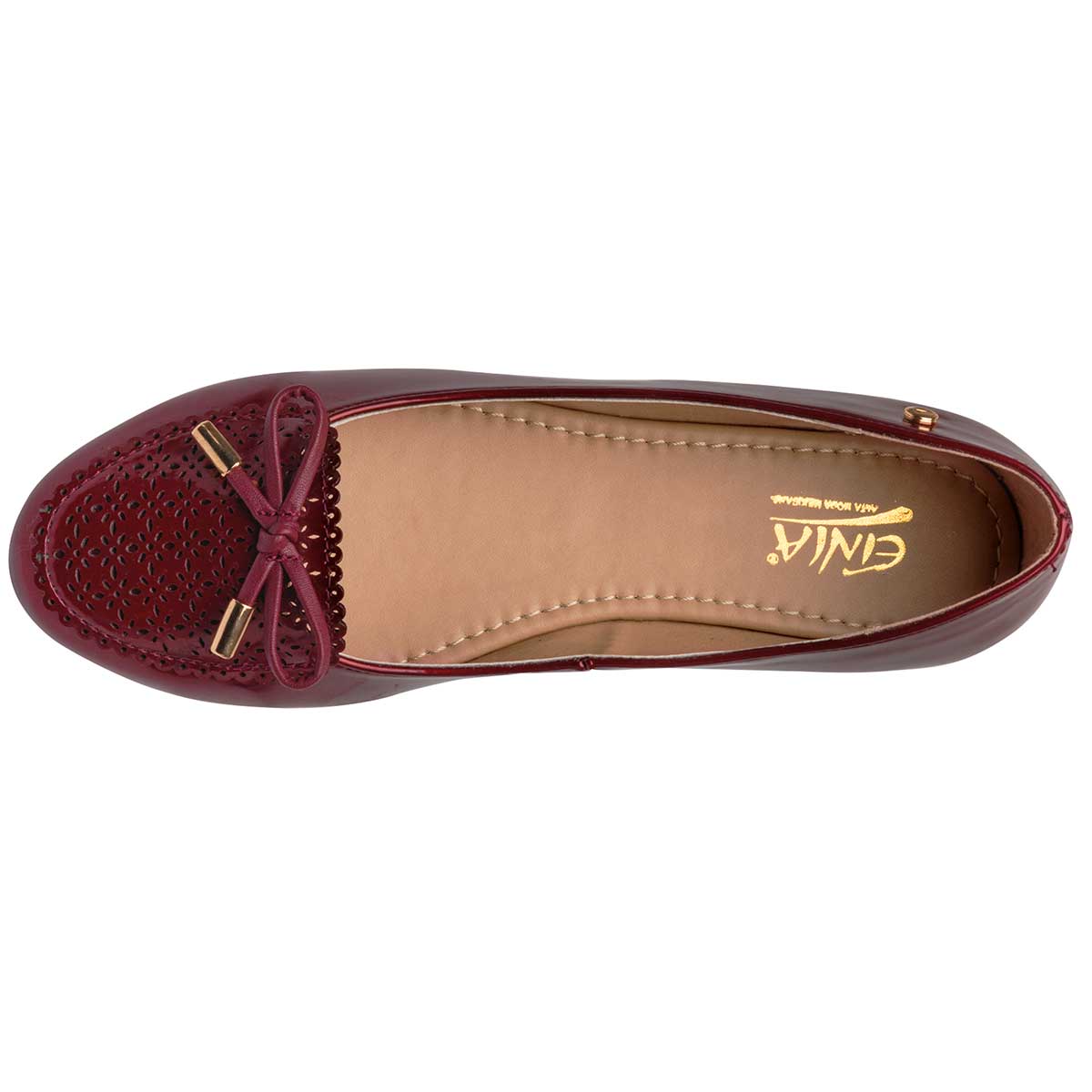 Zapato casual charol para mujer marca Etnia Vino cod. 98517