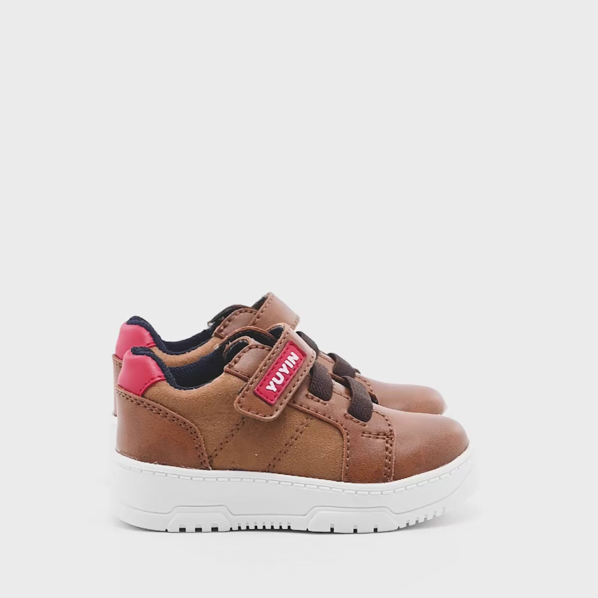 Zapato cintas casual para bebé Niño marca Yuyin Café cod. 125962