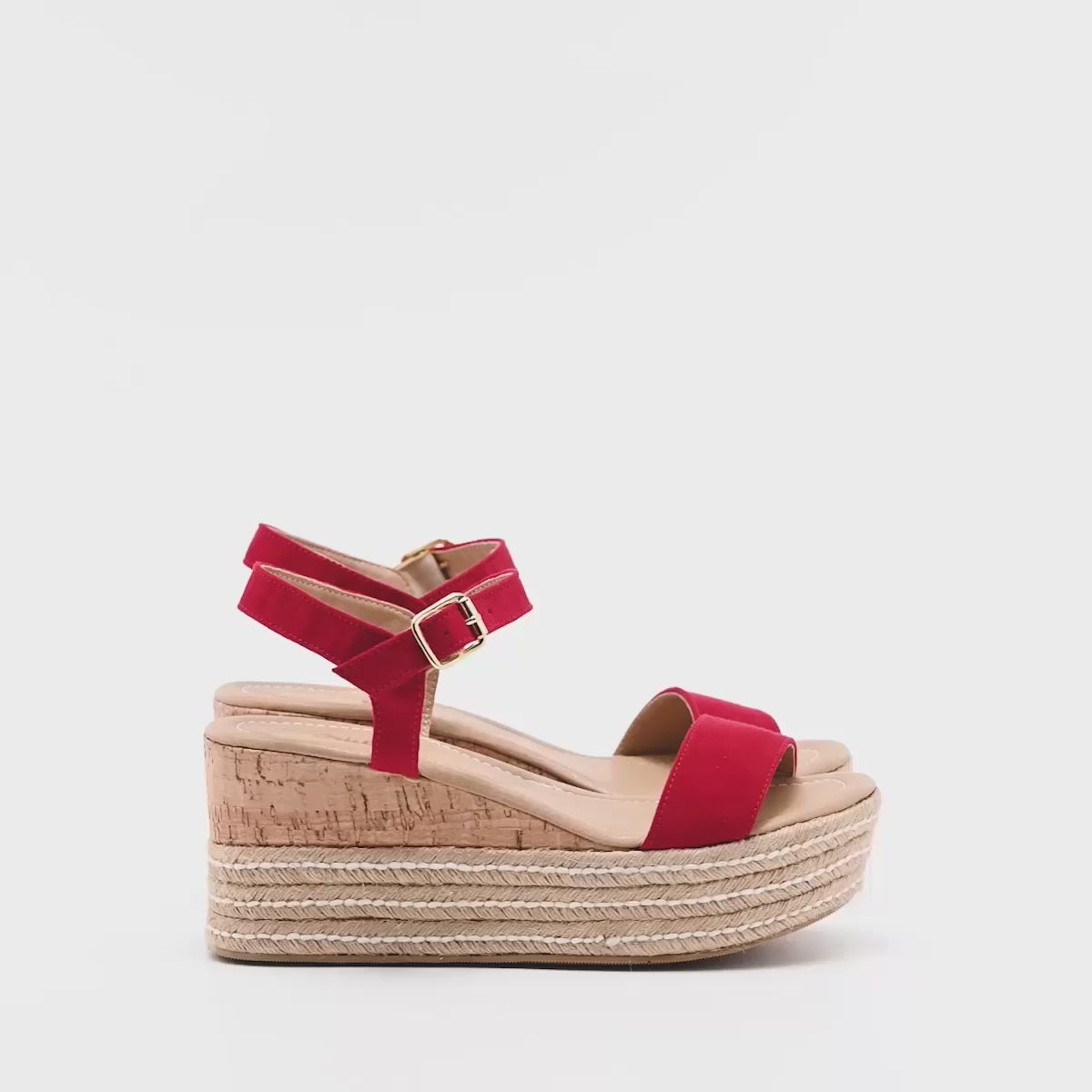 Sandalia plataforma Yute para mujer marca D'Cristian Rojo cod. 125023