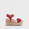 Sandalia plataforma Yute para mujer marca D'Cristian Rojo cod. 125023