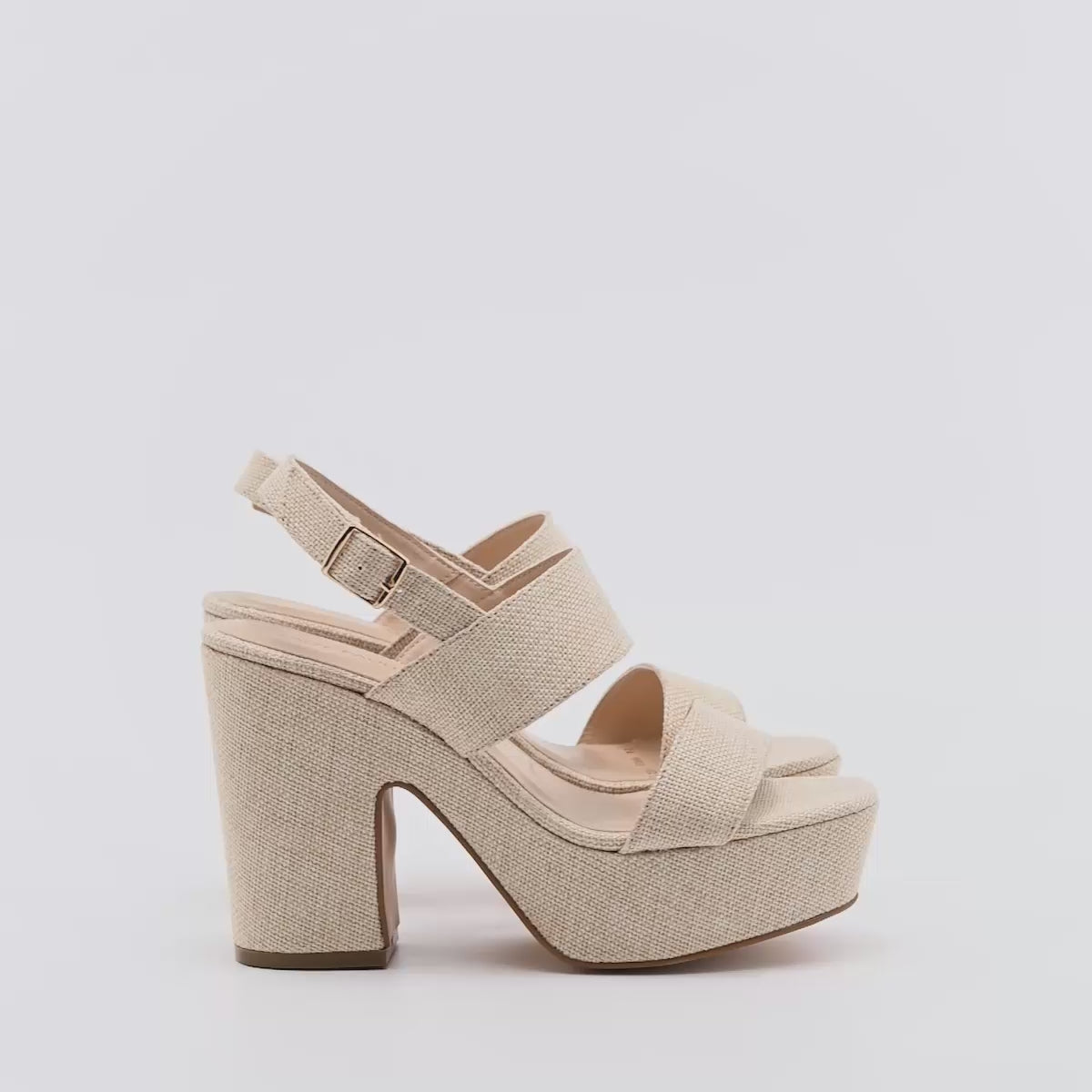 Sandalia plataforma para mujer marca Lady Paulina Beige cod. 126084