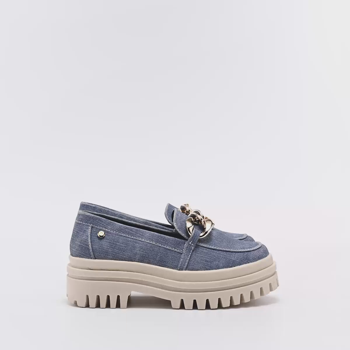 Mocasin Chunky para mujer marca Moramora Azul cod. 125543