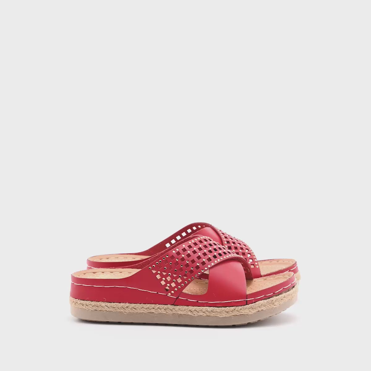 Sandalias confort para mujer marca Flexmas Rojo cod. 125172