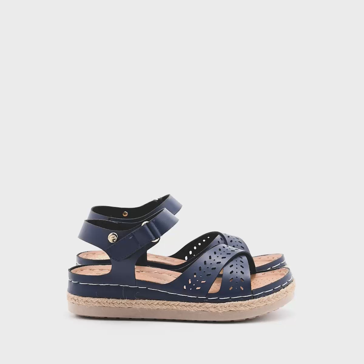 Sandalias confort para mujer marca Flexmas Azul marino cod. 125168