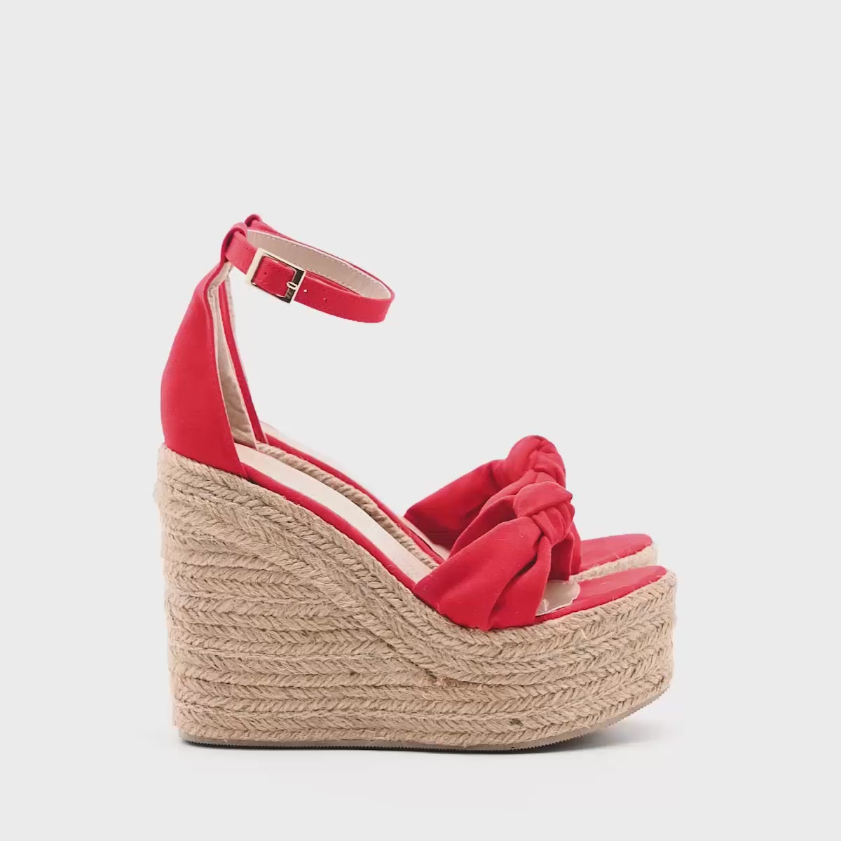 Sandalia Plataforma yute para mujer marca Nava & Co Rojo cod. 125565