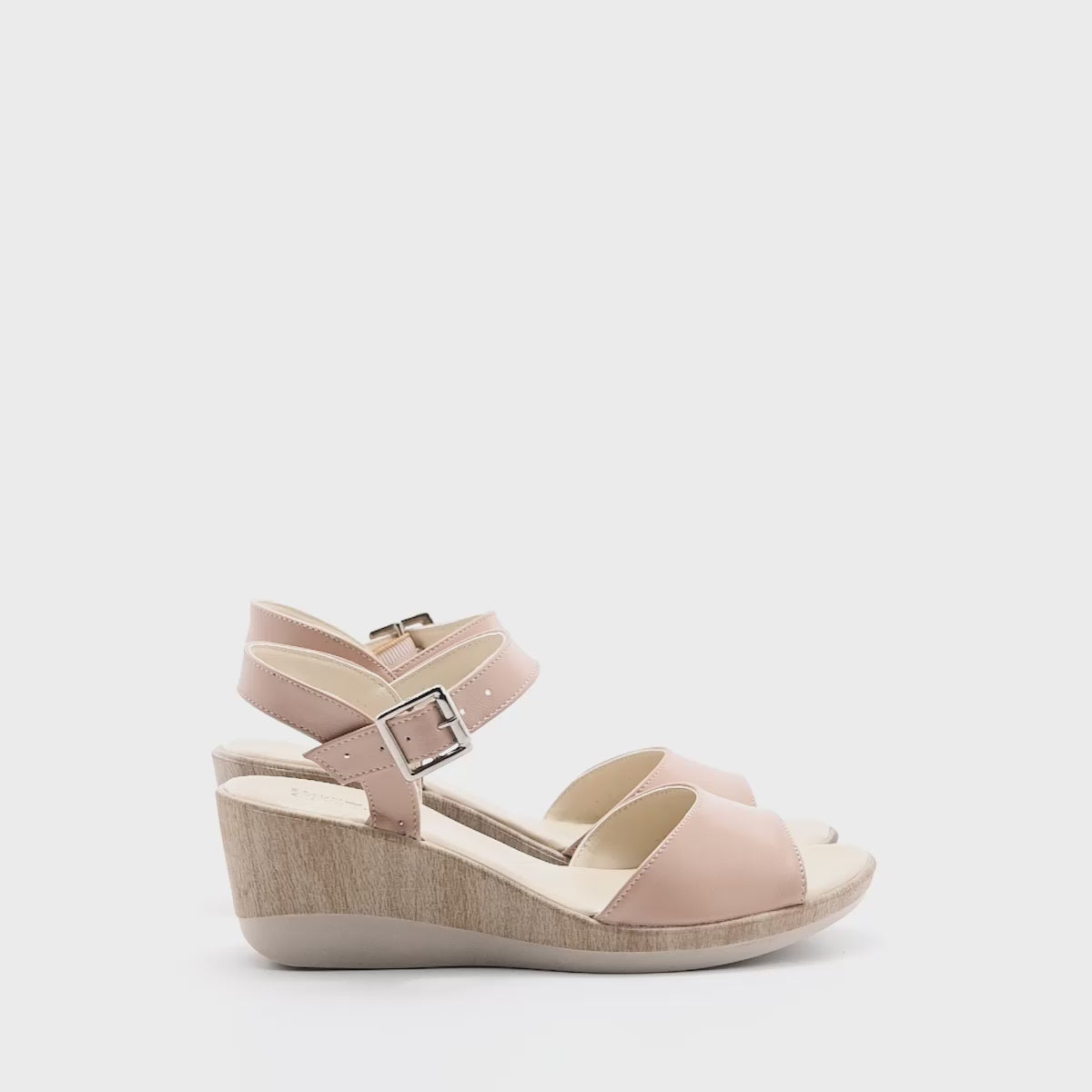 Sandalia Cuña Confort Rojo Cereza para mujer