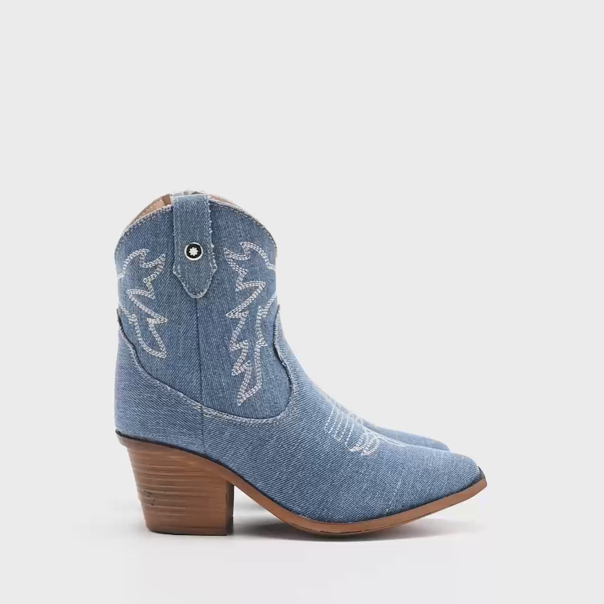 Botín tipo cowboy para mujer marca Moramora Azul cod. 124660