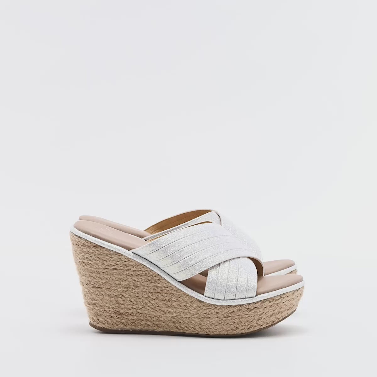 Sandalia plataforma para mujer marca First Avenue Blanco cod. 125147