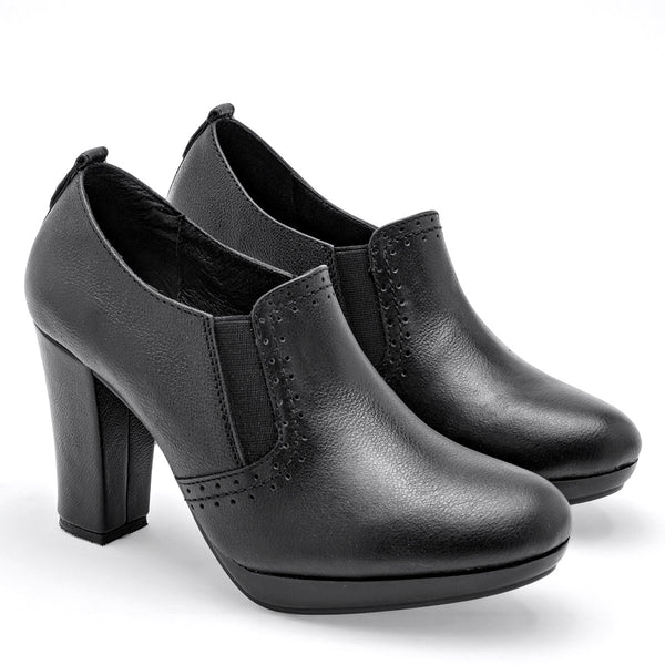 Sophia 8303 - Zapatos antideslizantes para mujer (piel, antideslizante),  color negro